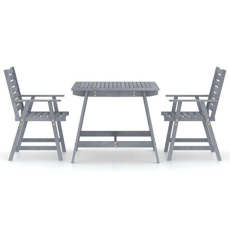 Casa si Gradina - Gradina si terasa - Mobilier exterior - Seturi mobila gradina - Set mobilier de gradina, 3 piese, gri, lemn masiv acacia - Infinity.ro
