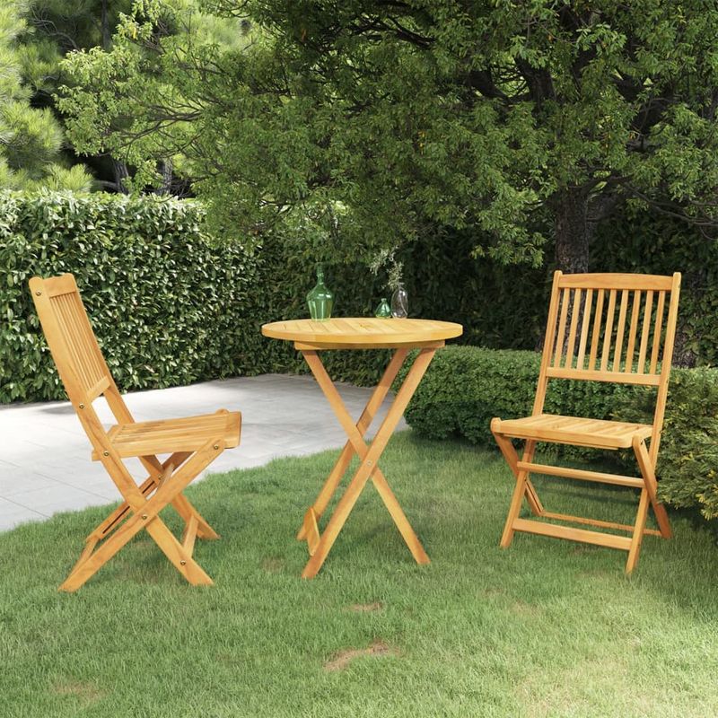 Casa si Gradina - Gradina si terasa - Mobilier exterior - Seturi mobila gradina - Set mobilier bistro pliabil, 3 piese, lemn masiv acacia - Infinity.ro