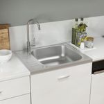 Casa si Gradina - Sanitare - Chiuveta bucatarie si accesorii - Chiuvete bucatarie - Chiuveta bucatarie cu scurgator, argintiu 500x600x155 mm otel - Infinity.ro