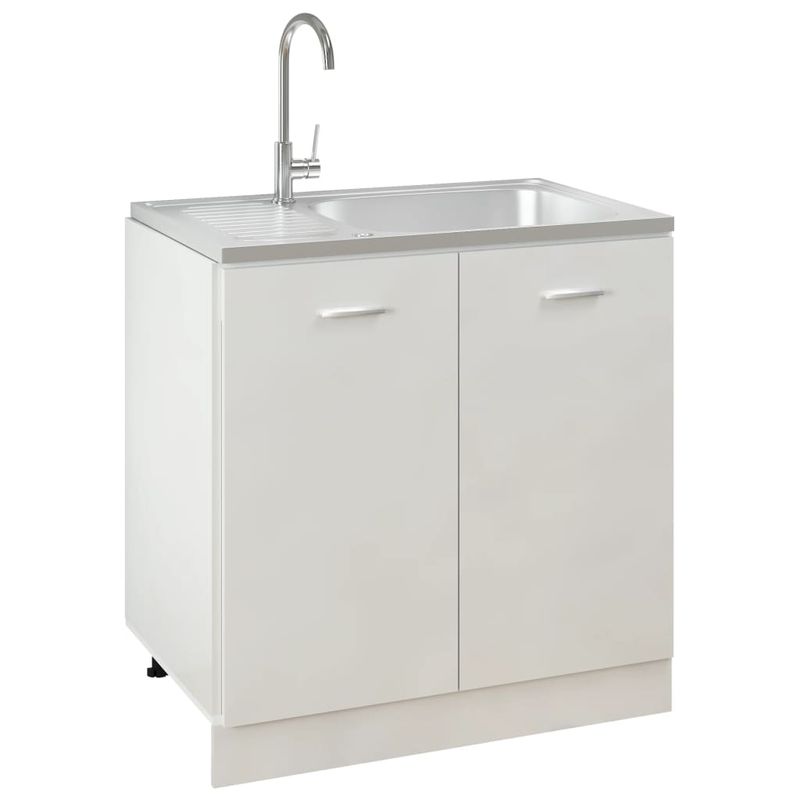 Casa si Gradina - Sanitare - Chiuveta bucatarie si accesorii - Chiuvete bucatarie - Chiuveta bucatarie cu scurgator, argintiu 800x500x155 mm otel - Infinity.ro