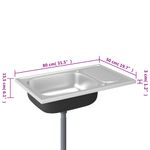 Casa si Gradina - Sanitare - Chiuveta bucatarie si accesorii - Chiuvete bucatarie - Chiuveta bucatarie cu scurgator, argintiu 800x500x155 mm otel - Infinity.ro
