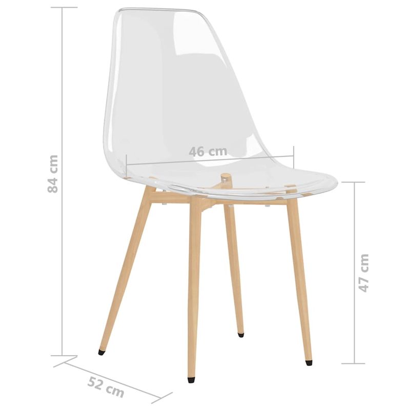 Casa si Gradina - Mobilier - Scaune si fotolii - Scaune - Scaune de bucatarie, 2 buc., transparent, PET - Infinity.ro