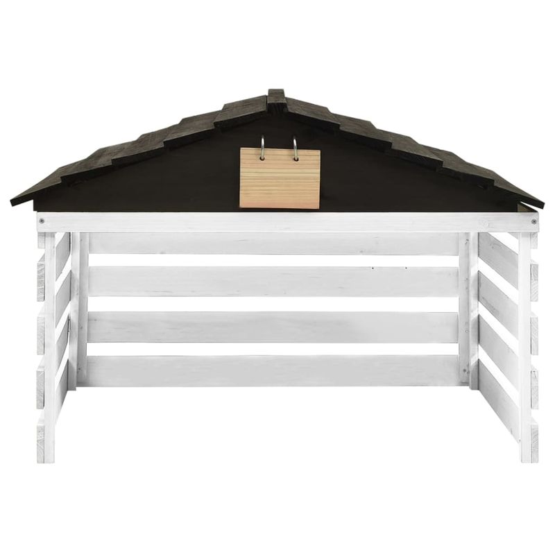Casa si Gradina - Gradinarit si plante - Utilaje gradina - Consumabile si accesorii utilaje de gradina - Garaj masina de tuns iarba, negru & alb, 78x74x54 cm, lemn brad - Infinity.ro