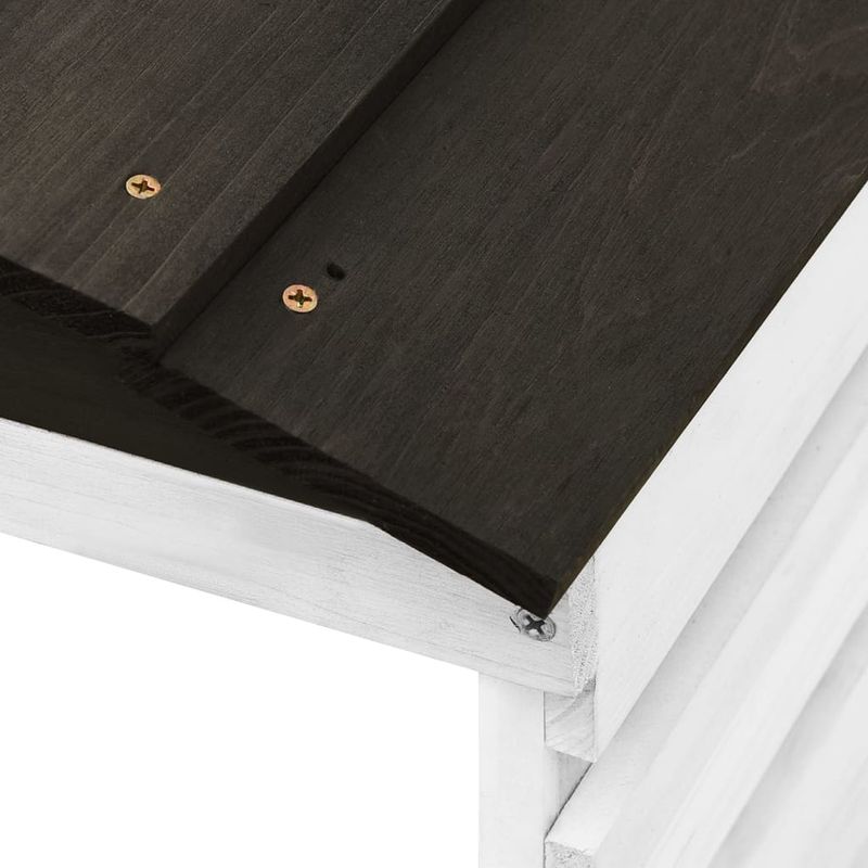 Casa si Gradina - Gradinarit si plante - Utilaje gradina - Consumabile si accesorii utilaje de gradina - Garaj masina de tuns iarba, negru & alb, 78x74x54 cm, lemn brad - Infinity.ro