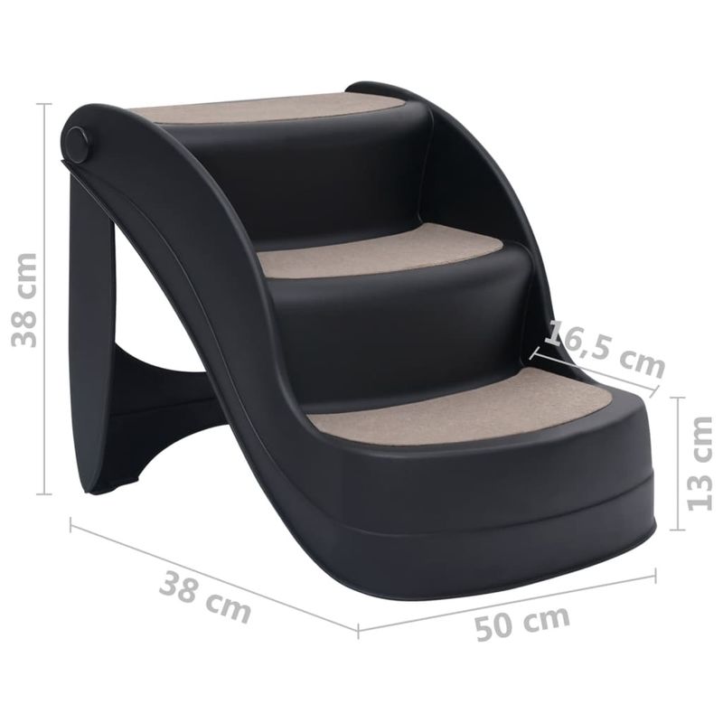 Petshop - Accesorii petshop - Dresaj animale - Scari de caine pliabile in 3 trepte, negru - Infinity.ro