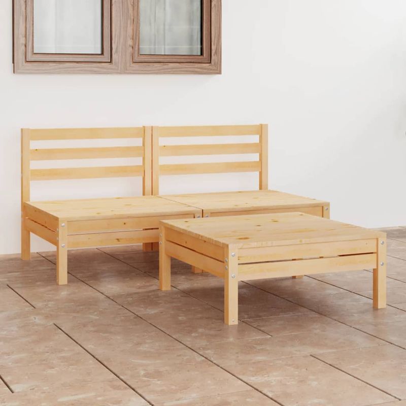 Casa si Gradina - Gradina si terasa - Mobilier exterior - Seturi mobila gradina - Set mobilier de gradina, 3 piese, lemn masiv de pin - Infinity.ro