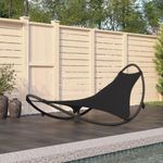 Casa si Gradina - Gradina si terasa - Mobilier exterior - Scaune si sezlonguri gradina - Sezlong balansoar cu roti din otel si material textil, negru - Infinity.ro