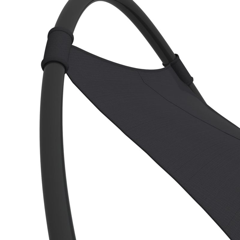 Casa si Gradina - Gradina si terasa - Mobilier exterior - Scaune si sezlonguri gradina - Sezlong balansoar cu roti din otel si material textil, negru - Infinity.ro