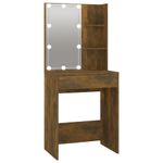 Casa si Gradina - Mobilier - Comode si corpuri - Masute de toaleta - Masuta de toaleta cu LED și dulap stejar fumuriu lemn prelucrat, stejar afumat - Infinity.ro