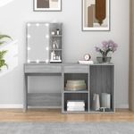 Casa si Gradina - Mobilier - Comode si corpuri - Masute de toaleta - Masuta de toaleta cu LED și dulap stejar fumuriu lemn prelucrat, sonoma gri - Infinity.ro