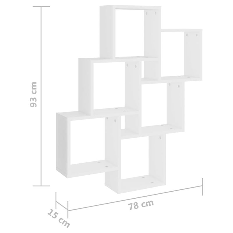 Casa si Gradina - Mobilier - Biblioteci si rafturi - Rafturi - Raft de perete cub, alb, 78x15x93 cm PAL - Infinity.ro
