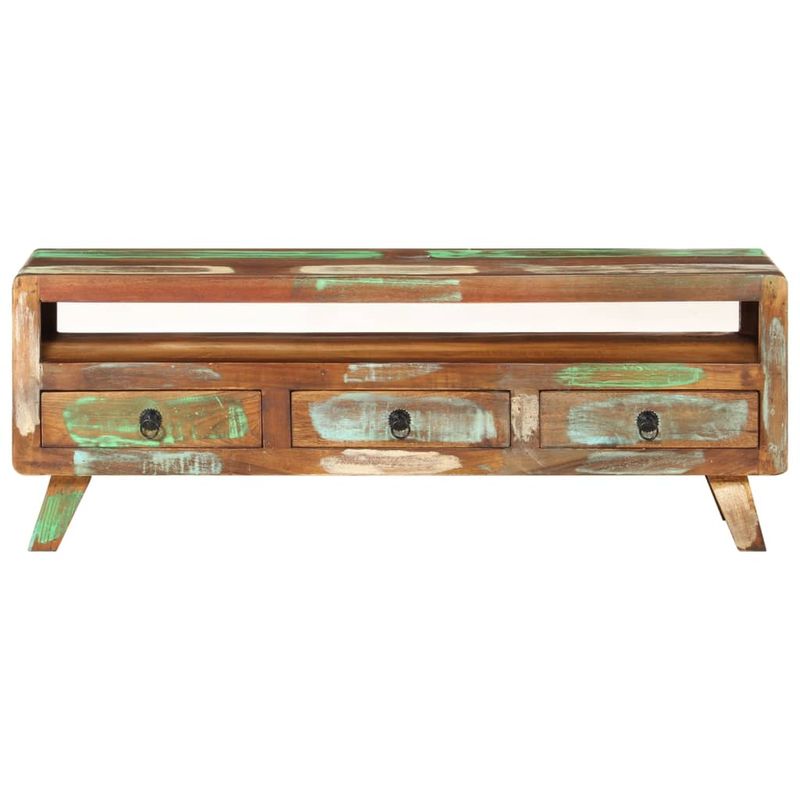 Casa si Gradina - Mobilier - Comode si corpuri - Comode - Comoda TV, 110x30x40 cm, multicolor, lemn masiv reciclat - Infinity.ro