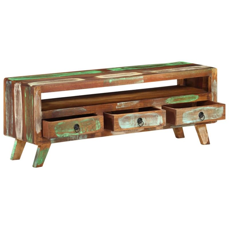 Casa si Gradina - Mobilier - Comode si corpuri - Comode - Comoda TV, 110x30x40 cm, multicolor, lemn masiv reciclat - Infinity.ro