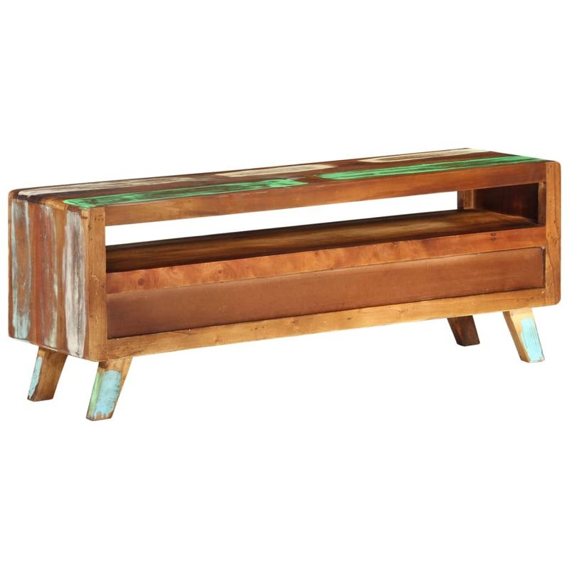 Casa si Gradina - Mobilier - Comode si corpuri - Comode - Comoda TV, 110x30x40 cm, multicolor, lemn masiv reciclat - Infinity.ro