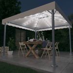 Casa si Gradina - Gradina si terasa - Umbrele si pavilioane - Pavilioane - Pavilion cu siruri de lumini LED, crem, 300x300 cm, aluminiu - Infinity.ro