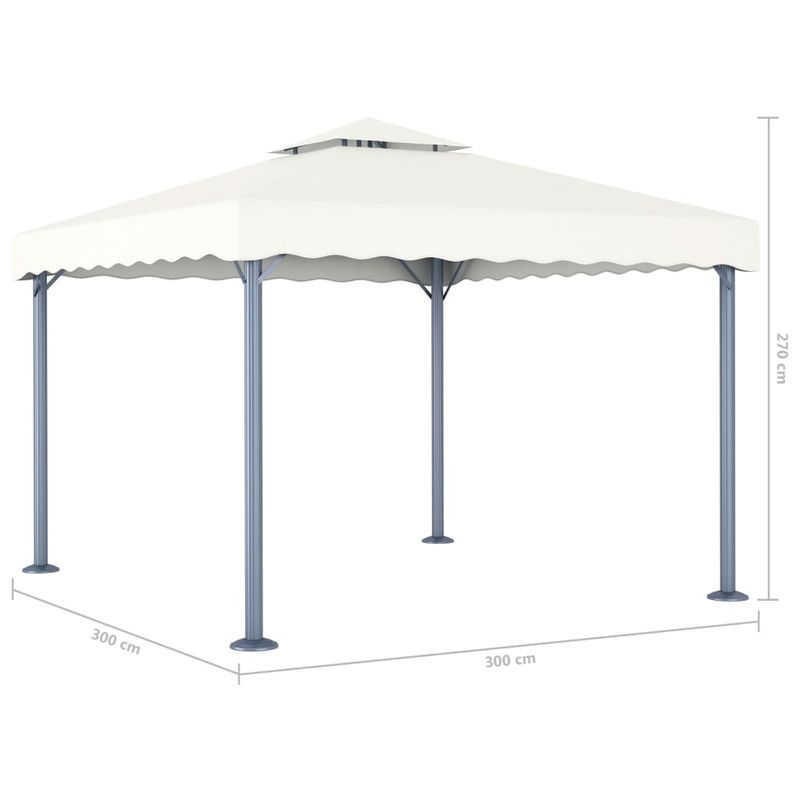 Casa si Gradina - Gradina si terasa - Umbrele si pavilioane - Pavilioane - Pavilion cu siruri de lumini LED, crem, 300x300 cm, aluminiu - Infinity.ro