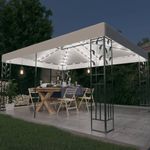 Casa si Gradina - Gradina si terasa - Umbrele si pavilioane - Pavilioane - Pavilion cu acoperis dublu & siruri de lumini LED, alb, 3x4 m - Infinity.ro