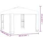 Casa si Gradina - Gradina si terasa - Umbrele si pavilioane - Pavilioane - Pavilion cu acoperis dublu & siruri de lumini LED, alb, 3x3 m - Infinity.ro