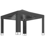 Casa si Gradina - Gradina si terasa - Umbrele si pavilioane - Pavilioane - Pavilion cu acoperis dublu & siruri de lumini LED, antracit, 3x3 m - Infinity.ro