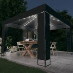 Casa si Gradina - Gradina si terasa - Umbrele si pavilioane - Pavilioane - Pavilion cu acoperis dublu & siruri de lumini LED, antracit, 3x3 m - Infinity.ro