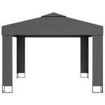 Casa si Gradina - Gradina si terasa - Umbrele si pavilioane - Pavilioane - Pavilion cu acoperis dublu & siruri de lumini LED, antracit, 3x3 m - Infinity.ro