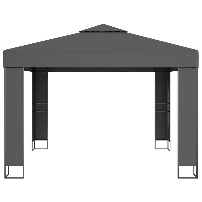 Casa si Gradina - Gradina si terasa - Umbrele si pavilioane - Pavilioane - Pavilion cu acoperis dublu & siruri de lumini LED, antracit, 3x3 m - Infinity.ro