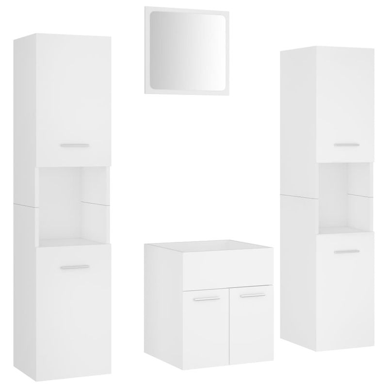 Casa si Gradina - Mobilier - Seturi de mobilier - Seturi baie - Set mobilier de baie, alb, lemn prelucrat - Infinity.ro