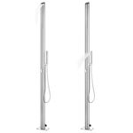 Casa si Gradina - Gradina si terasa - Piscine si accesorii - Accesorii piscine - Dus de gradina cu baza maro, 225 cm, otel inoxidabil - Infinity.ro