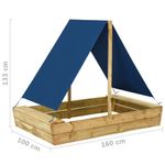 Jucarii, Copii si Bebe - Jucarii si jocuri - Jucarii de exterior - Casute si corturi copii - Groapa de nisip cu acoperis, 160x100x133 cm, lemn de pin tratat - Infinity.ro
