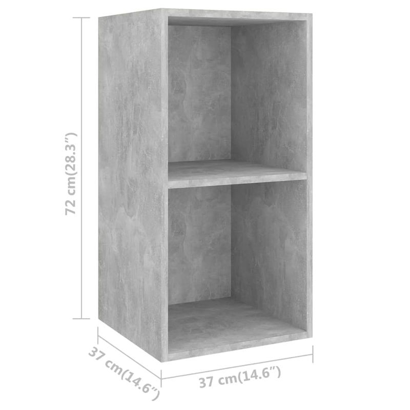 Casa si Gradina - Mobilier - Comode si corpuri - Comode - Dulapuri TV suspendate, 4 buc, gri beton, lemn prelucrat - Infinity.ro