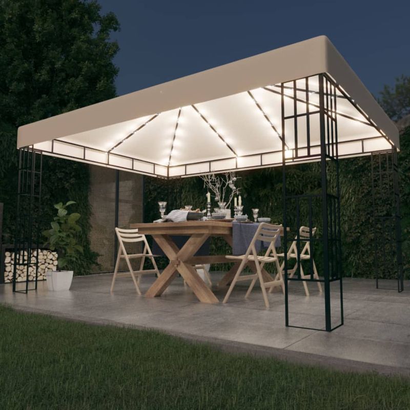 Casa si Gradina - Gradina si terasa - Umbrele si pavilioane - Pavilioane - Pavilion cu sir de lumini LED, crem, 3x4 m - Infinity.ro