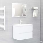 Casa si Gradina - Mobilier - Mobilier baie - Comode baie - Dulap cu chiuveta incorporata, alb, lemn prelucrat - Infinity.ro