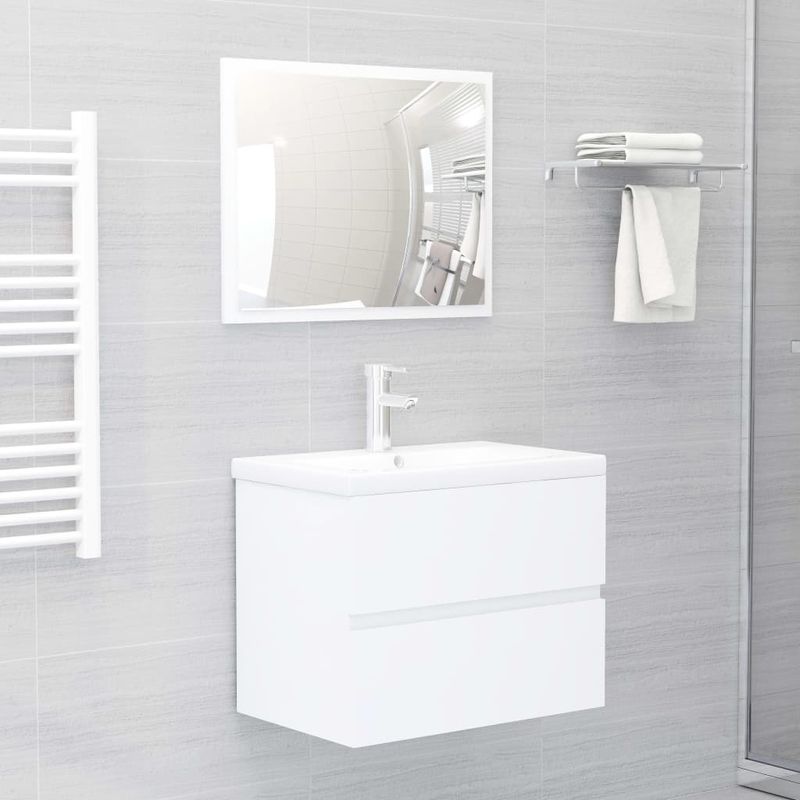 Casa si Gradina - Mobilier - Mobilier baie - Comode baie - Dulap cu chiuveta incorporata, alb, lemn prelucrat - Infinity.ro