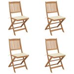 Casa si Gradina - Gradina si terasa - Mobilier exterior - Scaune si sezlonguri gradina - Scaune gradina pliabile cu perne, 4 buc., lemn masiv de acacia - Infinity.ro
