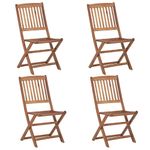 Casa si Gradina - Gradina si terasa - Mobilier exterior - Scaune si sezlonguri gradina - Scaune gradina pliabile cu perne, 4 buc., lemn masiv de acacia - Infinity.ro