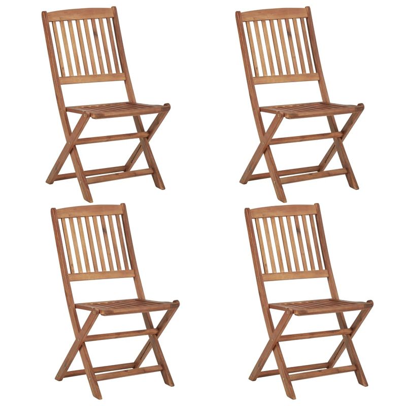 Casa si Gradina - Gradina si terasa - Mobilier exterior - Scaune si sezlonguri gradina - Scaune gradina pliabile cu perne, 4 buc., lemn masiv de acacia - Infinity.ro