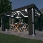 Casa si Gradina - Gradina si terasa - Umbrele si pavilioane - Pavilioane - Pavilion cu perdele & siruri lumini LED, antracit, 4x3 m - Infinity.ro