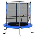 Jucarii, Copii si Bebe - Jucarii si jocuri - Jucarii de exterior - Trambuline copii - Trambulina cu plasa de siguranta, albastru, 140x160cm, rotund - Infinity.ro