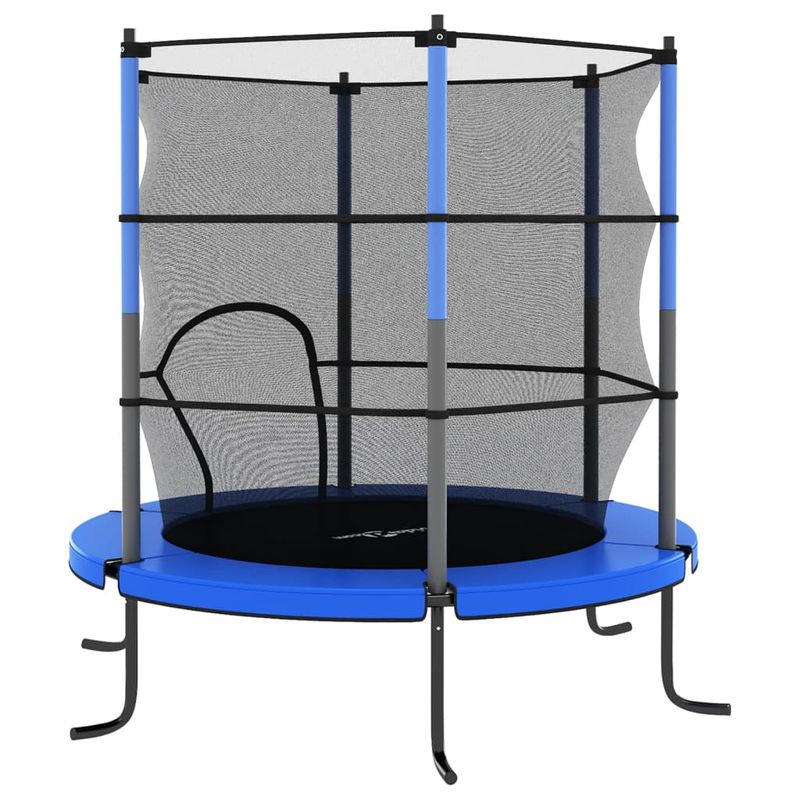 Jucarii, Copii si Bebe - Jucarii si jocuri - Jucarii de exterior - Trambuline copii - Trambulina cu plasa de siguranta, albastru, 140x160cm, rotund - Infinity.ro