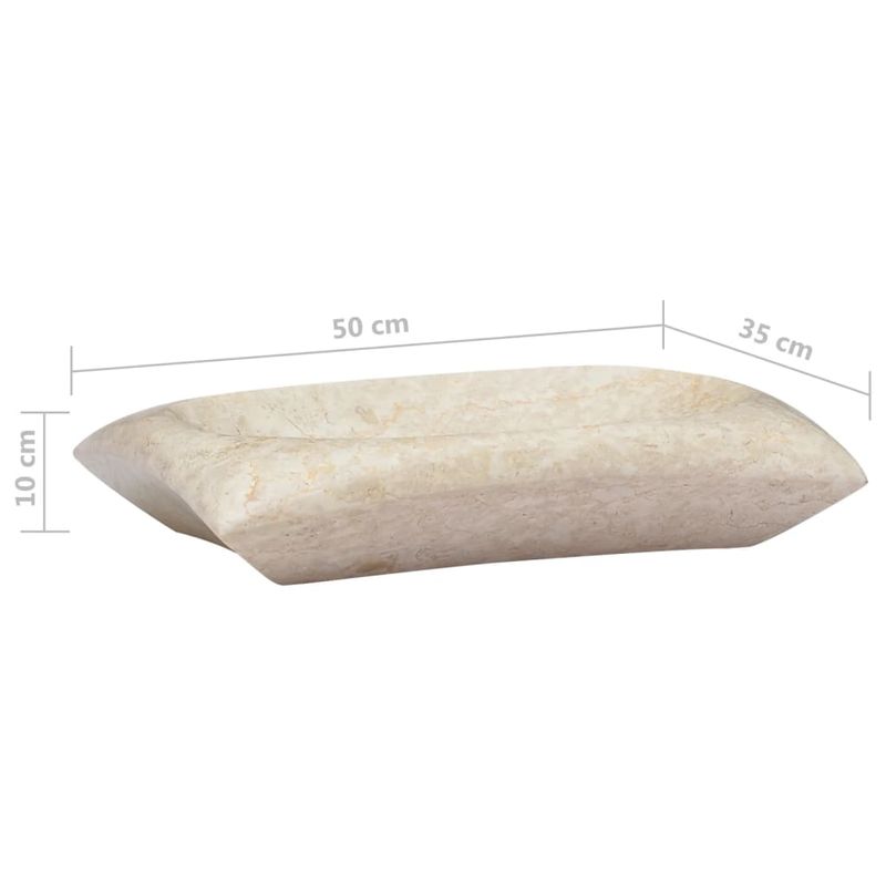 Casa si Gradina - Sanitare - Lavoar baie si accesorii - Lavoare si piedestale - Chiuveta, crem, 50x35x10 cm, marmura - Infinity.ro
