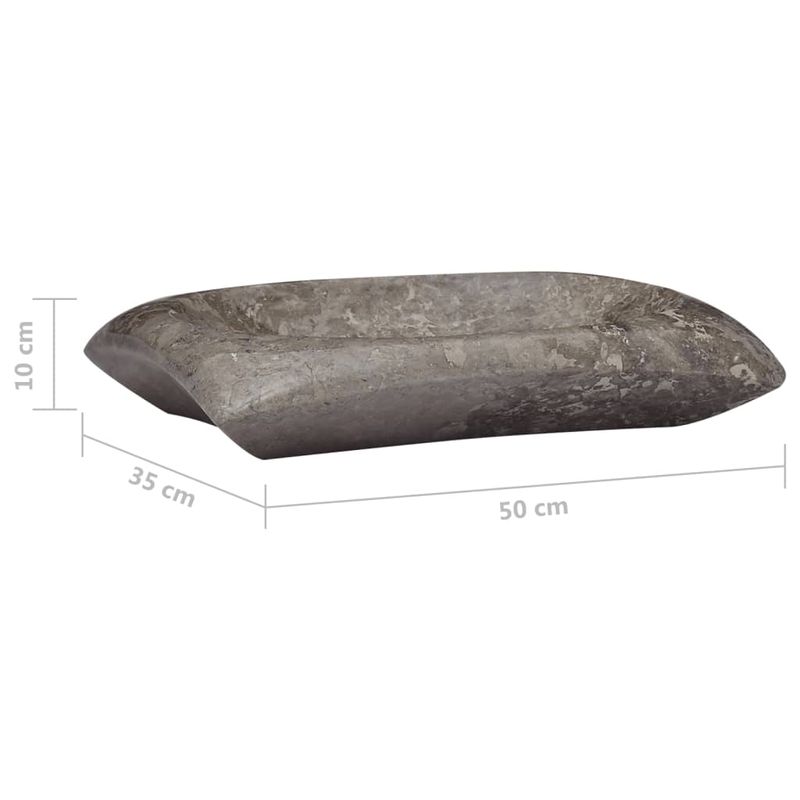 Casa si Gradina - Sanitare - Lavoar baie si accesorii - Lavoare si piedestale - Chiuveta, gri, 50x35x10 cm, marmura - Infinity.ro