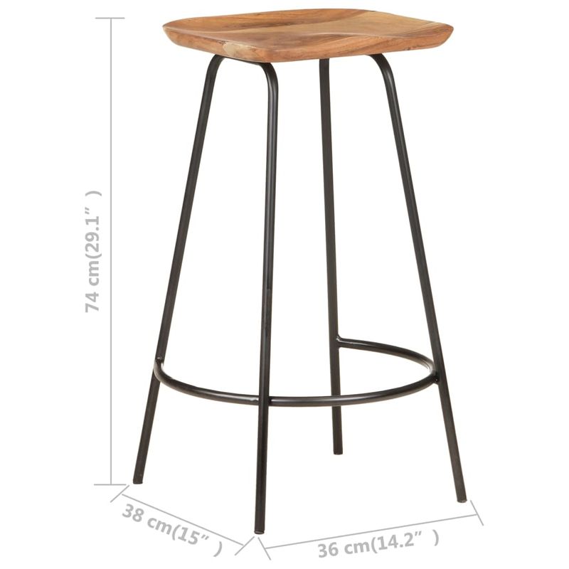 Casa si Gradina - Mobilier - Scaune si fotolii - Scaune - Scaune de bar, 2 buc., lemn masiv de acacia - Infinity.ro
