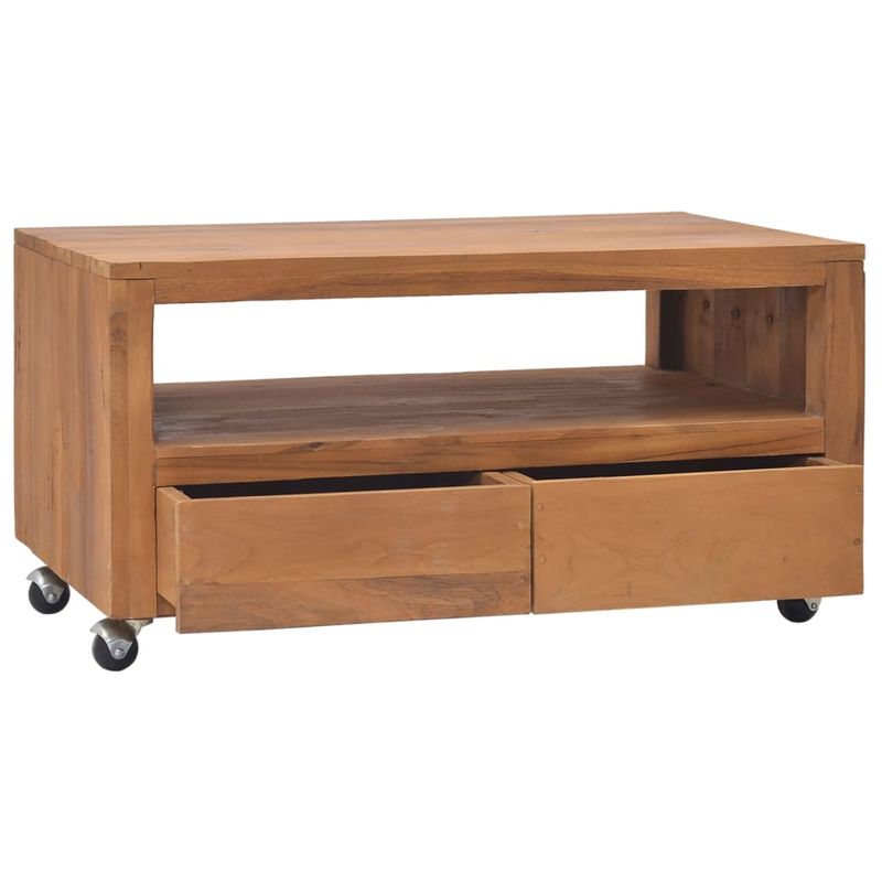 Casa si Gradina - Mobilier - Comode si corpuri - Comode - Comoda TV cu roti, 80x50x42 cm, lemn masiv de tec - Infinity.ro
