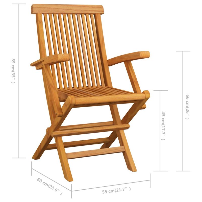 Casa si Gradina - Gradina si terasa - Mobilier exterior - Scaune si sezlonguri gradina - Scaune gradina cu perne , 3 buc., lemn masiv de tec - Infinity.ro