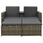 Casa si Gradina - Gradina si terasa - Mobilier exterior - Seturi mobila gradina - Set mobilier de gradina cu perne, 3 piese, gri, poliratan - Infinity.ro