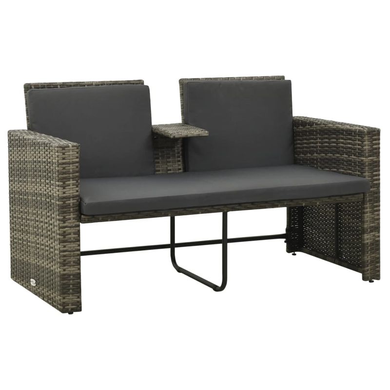 Casa si Gradina - Gradina si terasa - Mobilier exterior - Seturi mobila gradina - Set mobilier de gradina cu perne, 3 piese, gri, poliratan - Infinity.ro