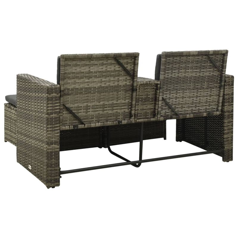 Casa si Gradina - Gradina si terasa - Mobilier exterior - Seturi mobila gradina - Set mobilier de gradina cu perne, 3 piese, gri, poliratan - Infinity.ro
