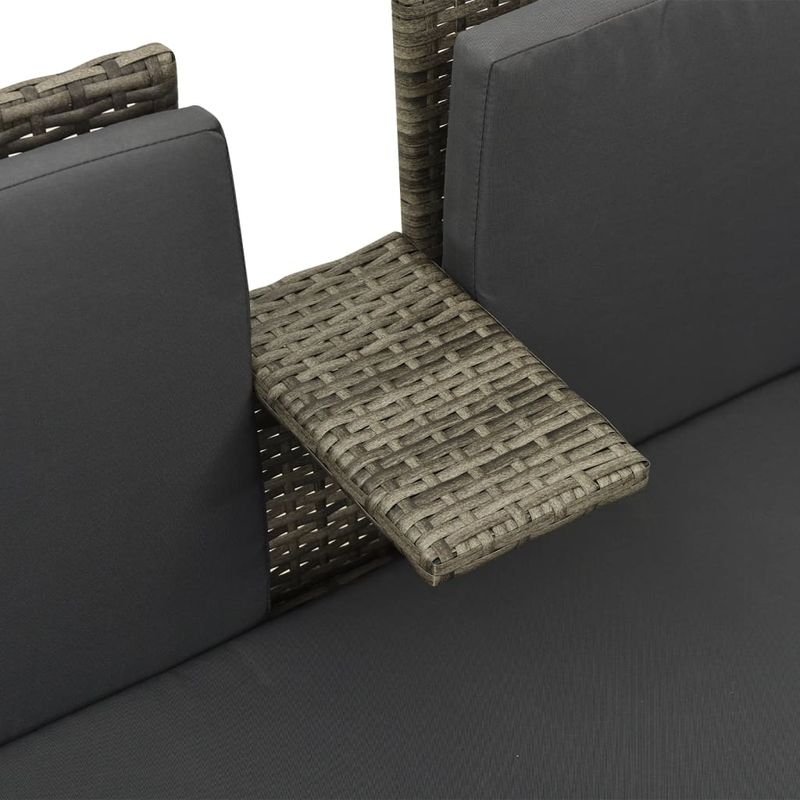 Casa si Gradina - Gradina si terasa - Mobilier exterior - Seturi mobila gradina - Set mobilier de gradina cu perne, 3 piese, gri, poliratan - Infinity.ro