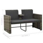 Casa si Gradina - Gradina si terasa - Mobilier exterior - Seturi mobila gradina - Set mobilier de gradina cu perne, 3 piese, gri, poliratan - Infinity.ro