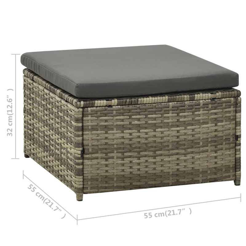 Casa si Gradina - Gradina si terasa - Mobilier exterior - Seturi mobila gradina - Set mobilier de gradina cu perne, 3 piese, gri, poliratan - Infinity.ro